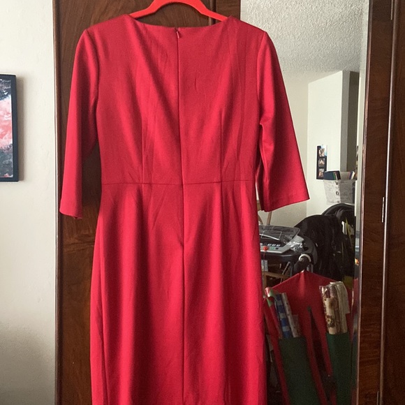 Donna Ricco Designer Red V-Neck Dress - size 6 - STUNNING! - Picture 3 of 6